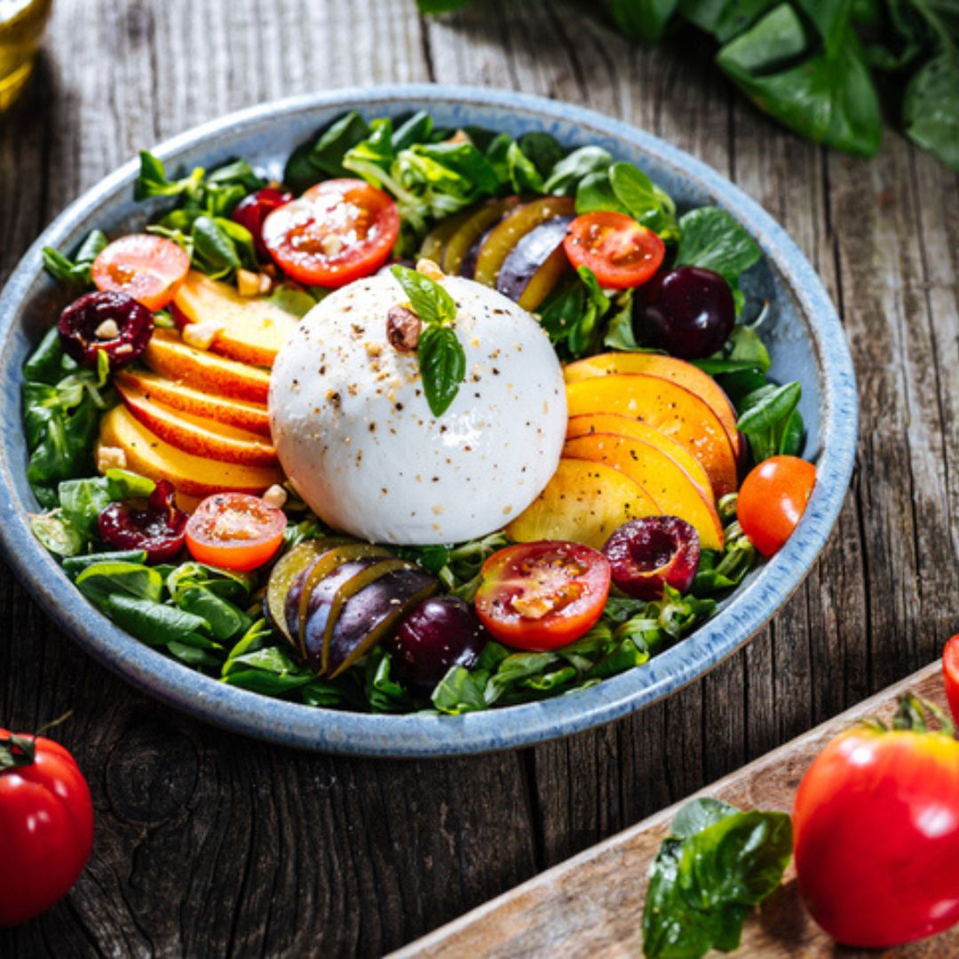 Grilled Peach and Corn Quinoa Bowl