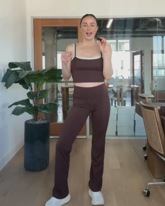 Video of Megan explaining brown bootcut legging
