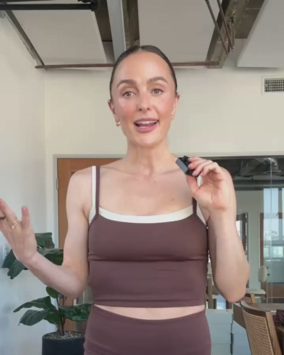 Video of Megan explaining brown double-layered cami
