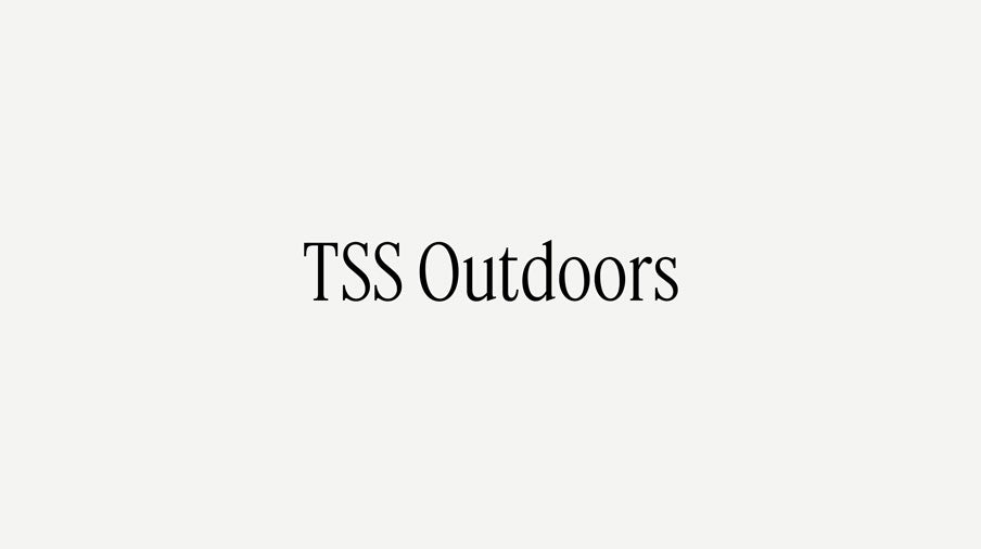 Black text 'TSS Outdoors' on a white background