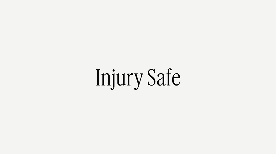 Text 'Injury Safe' on a white background
