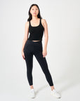 Rib Crop Tank- Black- FINAL SALE