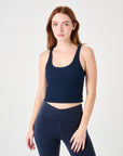 Rib Crop Tank- Navy- FINAL SALE