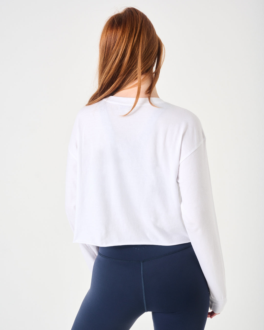 Everyday Long Sleeve Crop- White- FINAL SALE